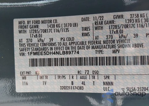 2022 Ford Bronco Badlands z USA, uszkodzony, nr VIN 1FMEE5DH4NLB89774